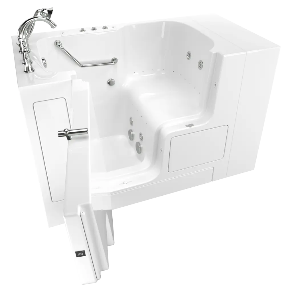 Baignoire à porte 32 x 52 pouces, série gelcoat de performance avec systèmes combinés de spa à air et à remous - Vidange à gauche avec robinet // BLANC // 135236_Image_C3252OD.709.CLW-PC_GELCOAT_WIT_Walk-in_0_CDNwebp.webp