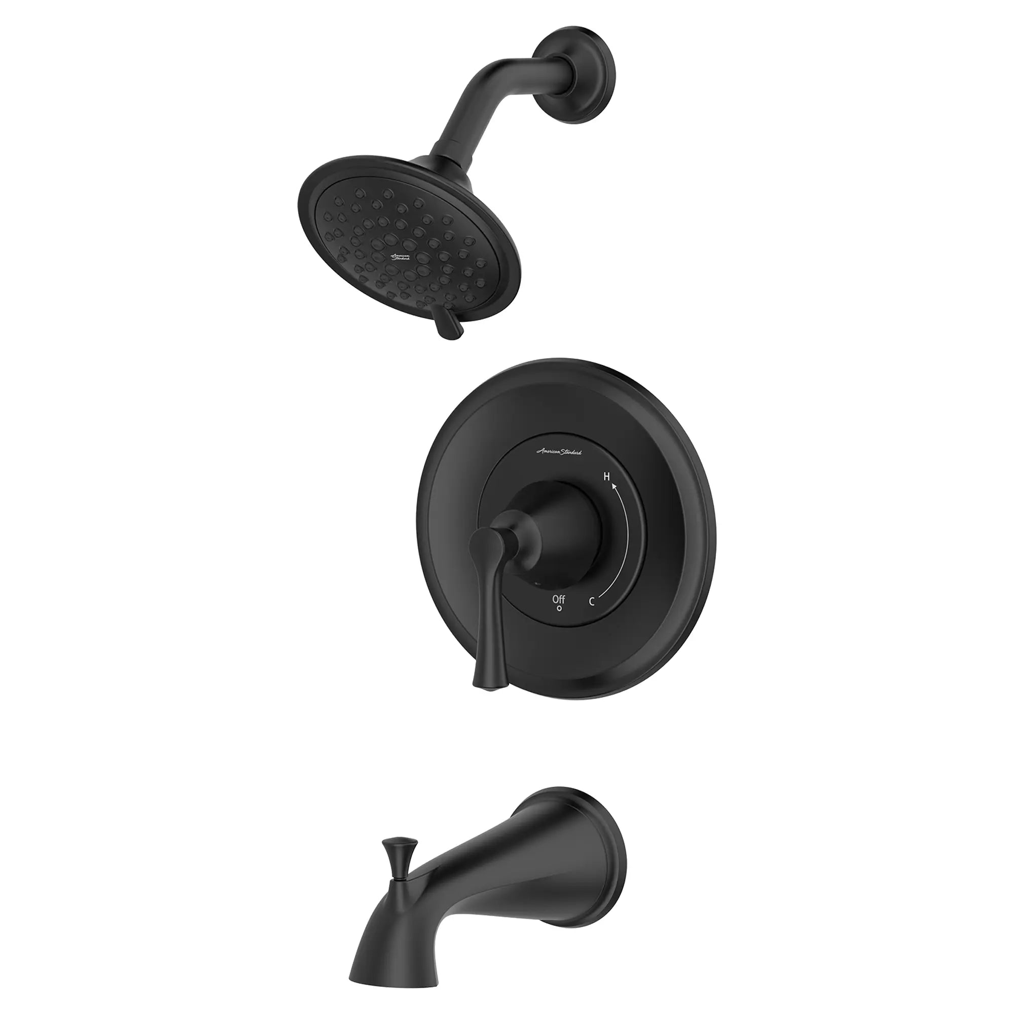 Estate - Ensemble de robinetterie pour baignoire/douche 1,8 gpm/6,8 L/min incluant une pomme de douche à 3 fonctions, économe en eau, une cartouche à pression équilibrée en double céramique et une poignée à levier // TUB & SHOWER / 1.8 GPM / NOIR MAT // 152251_TU722508.243_2_0_CDNwebp.webp