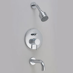 Serin® 2.5 gpm/9.5 L/min Tub and Shower Trim Kit With Rain Shower Head, Double Ceramic Pressure Balance Cartridge With Lever Handle // CHROME // 166735_P-T064602002_02_CDNwebp.webp