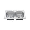 [22DB.6332283S.075] Colony® 33 x 22-Inch Stainless Steel 3-Hole Top Mount Double-Bowl ADA Kitchen Sink - Stainless Steel