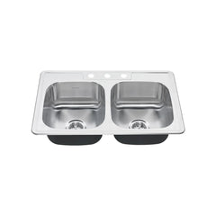 Colony® 33 x 22-Inch Stainless Steel 3-Hole Top Mount Double-Bowl ADA Kitchen Sink // STAINLESS STL // 168061_22DB6332283S075_CDNwebp.webp