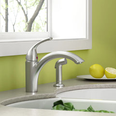 Quince® Single-Handle Kitchen Faucet 2.2 gpm/8.3 L/min With Side Spray // STAINLESS STL // 168081_4433001075_CDNwebp.webp