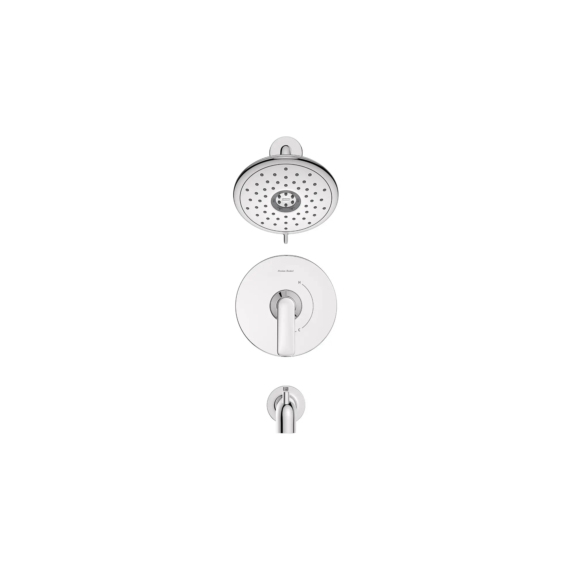 Aspirations - garniture pour bain douche, 1,8 gpm/6,8 L/min, avec pomme de douche à économie d'eau et double cartouche céramique à pression équilibrée, avec poignée à levier // TUB & SHOWER / CHROME POLI // 168504_Aspirations_SiloFront_tu061508.002_0001_Feb2023_0_CDNwebp.webp