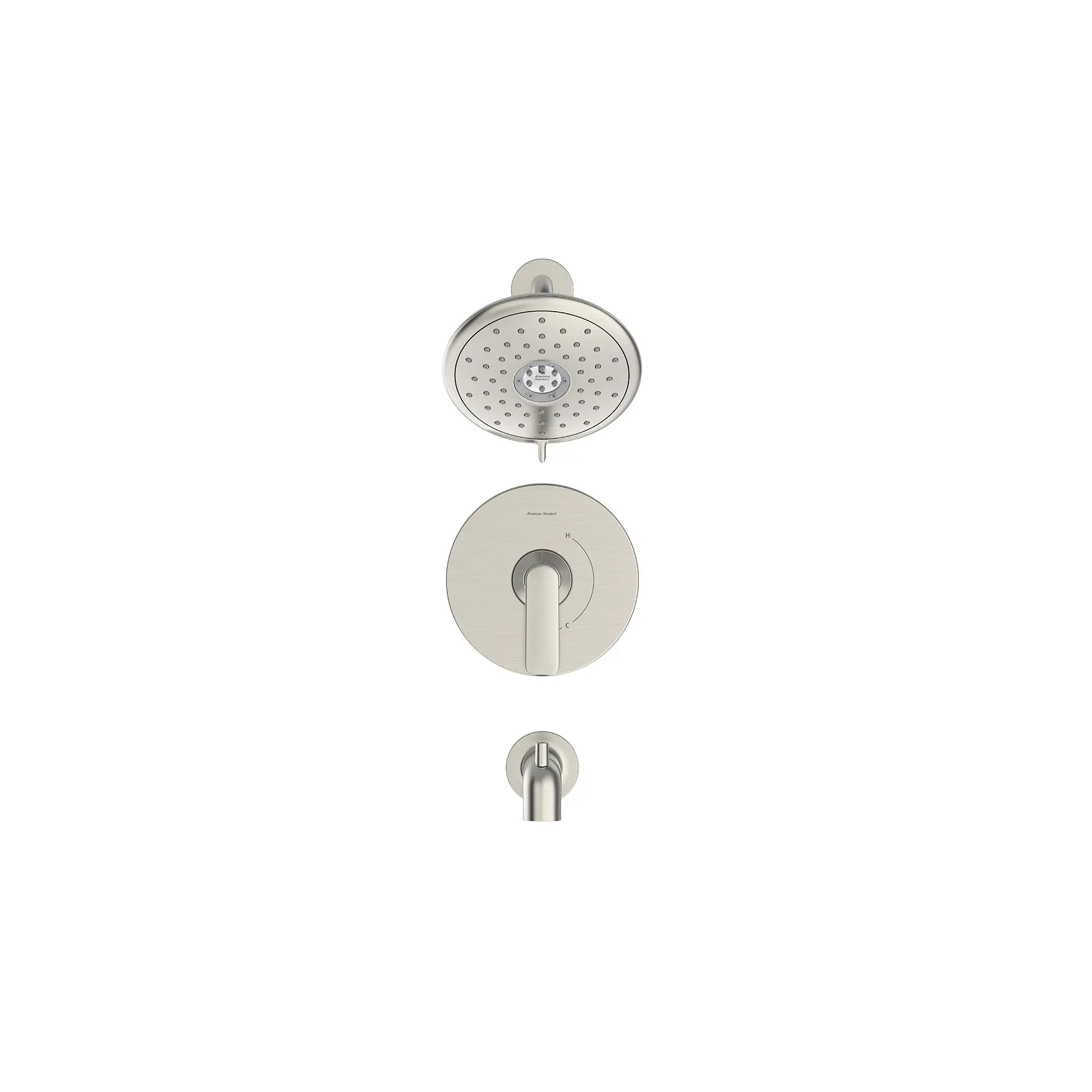 Aspirations - garniture pour bain douche, 1,8 gpm/6,8 L/min, avec pomme de douche à économie d'eau et double cartouche céramique à pression équilibrée, avec poignée à levier // TUB & SHOWER / NICKEL BROSSÉ // 168506_Aspirations_SiloFront_tu061508.295_0001_Feb2023_0_CDNwebp.webp