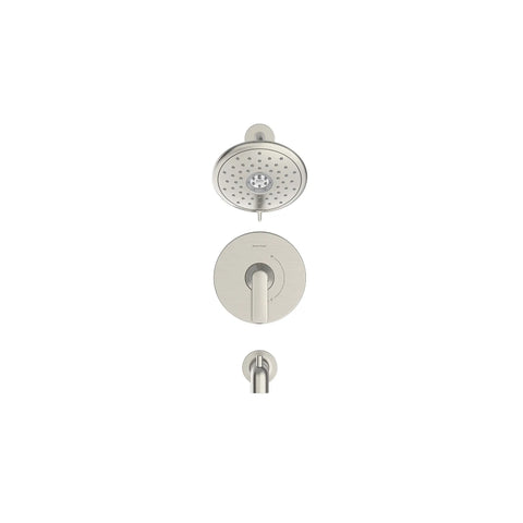 Aspirations - garniture pour bain douche, 1,8 gpm/6,8 L/min, avec pomme de douche à économie d'eau et double cartouche céramique à pression équilibrée, avec poignée à levier