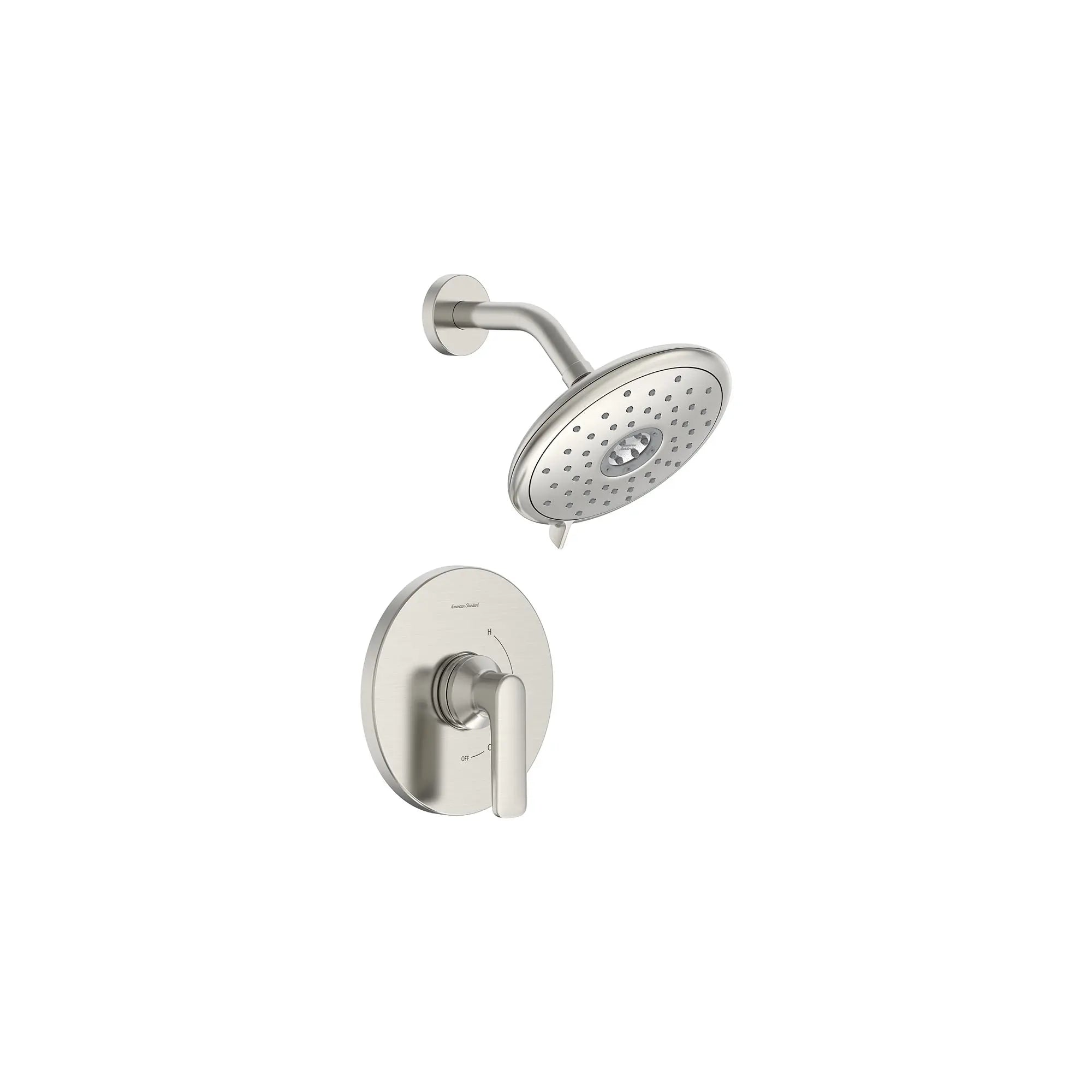 Aspirations - garniture pour douche, 1,8 gpm/6,8 L/min, avec pomme de douche à économie d'eau et double cartouche céramique à pression équilibrée, avec poignée à levier // SHOWER / BRUSHED NICKEL // 168508_Aspirations_SiloRight_tu061507.295_0001_Feb2023_0_CDNwebp.webp