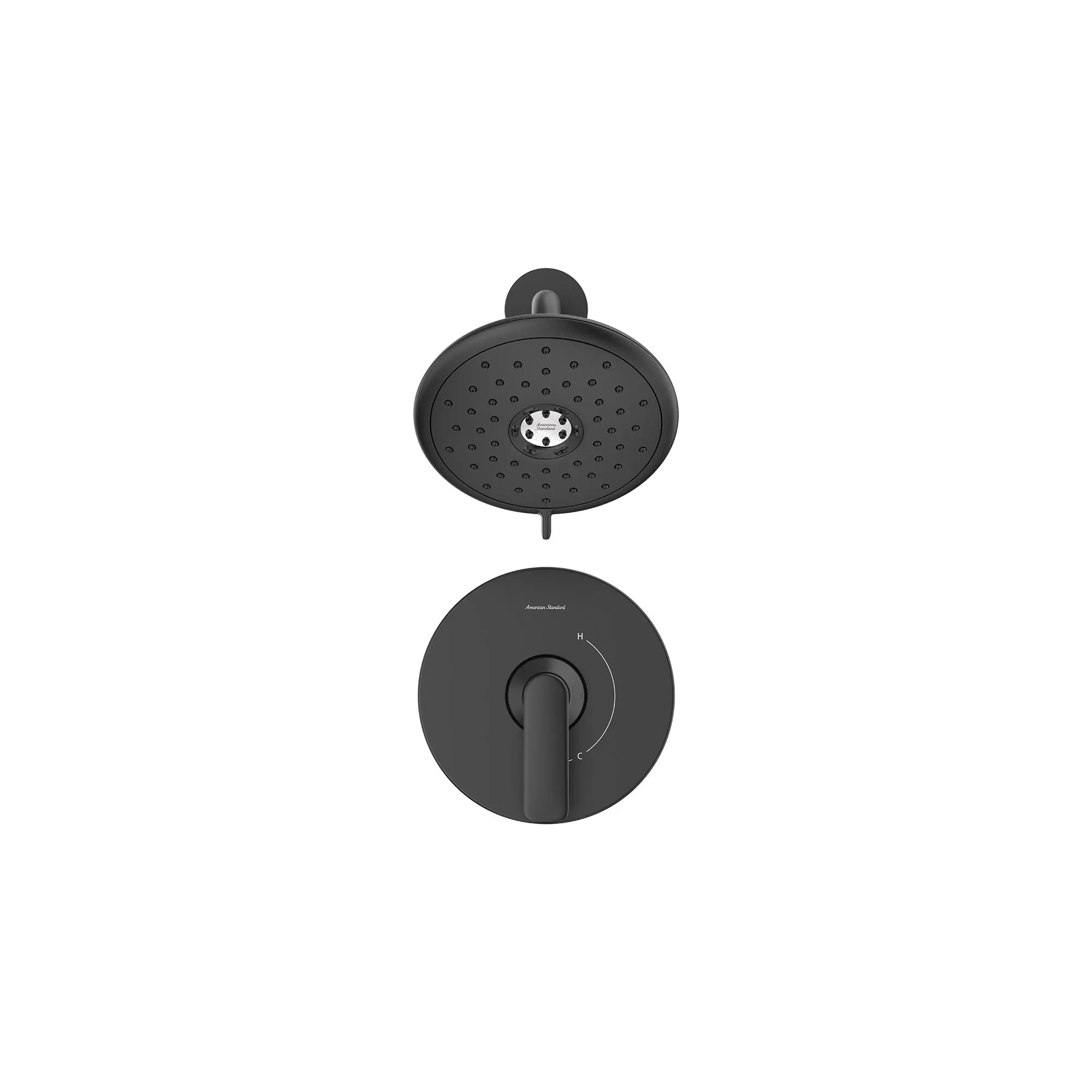 Aspirations - garniture pour douche, 1,8 gpm/6,8 L/min, avec pomme de douche à économie d'eau et double cartouche céramique à pression équilibrée, avec poignée à levier // SHOWER / NOIR MAT // 169004_Aspirations_SiloFront_TU061507.243_0001_May2023_0_CDNwebp.webp