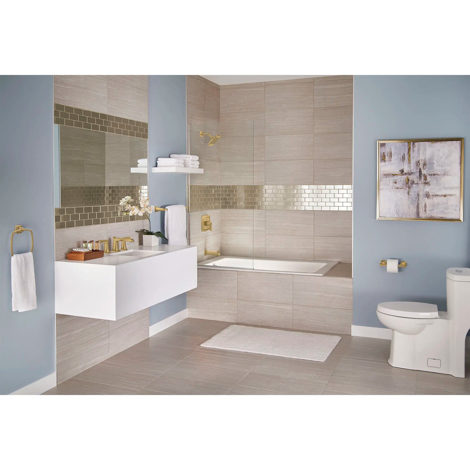 Townsend® - Robinet de salle de bain à 2 poignées espacées de 8 po 1,2 gpm/4,5 L/min avec poignées à levier // AUBE FRAÎCHE BROSSÉ // 169050_Townsend_EnvironmentCloseup_7353841.GN0_TU353508.GN0_0001_May2023_0_CDNwebp_b2c1eda1-4503-47b1-b362-ee8bb1531391.webp