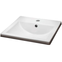 [0642101.020] Marquette Drop-In Bathroom Sink, Single Hole - White