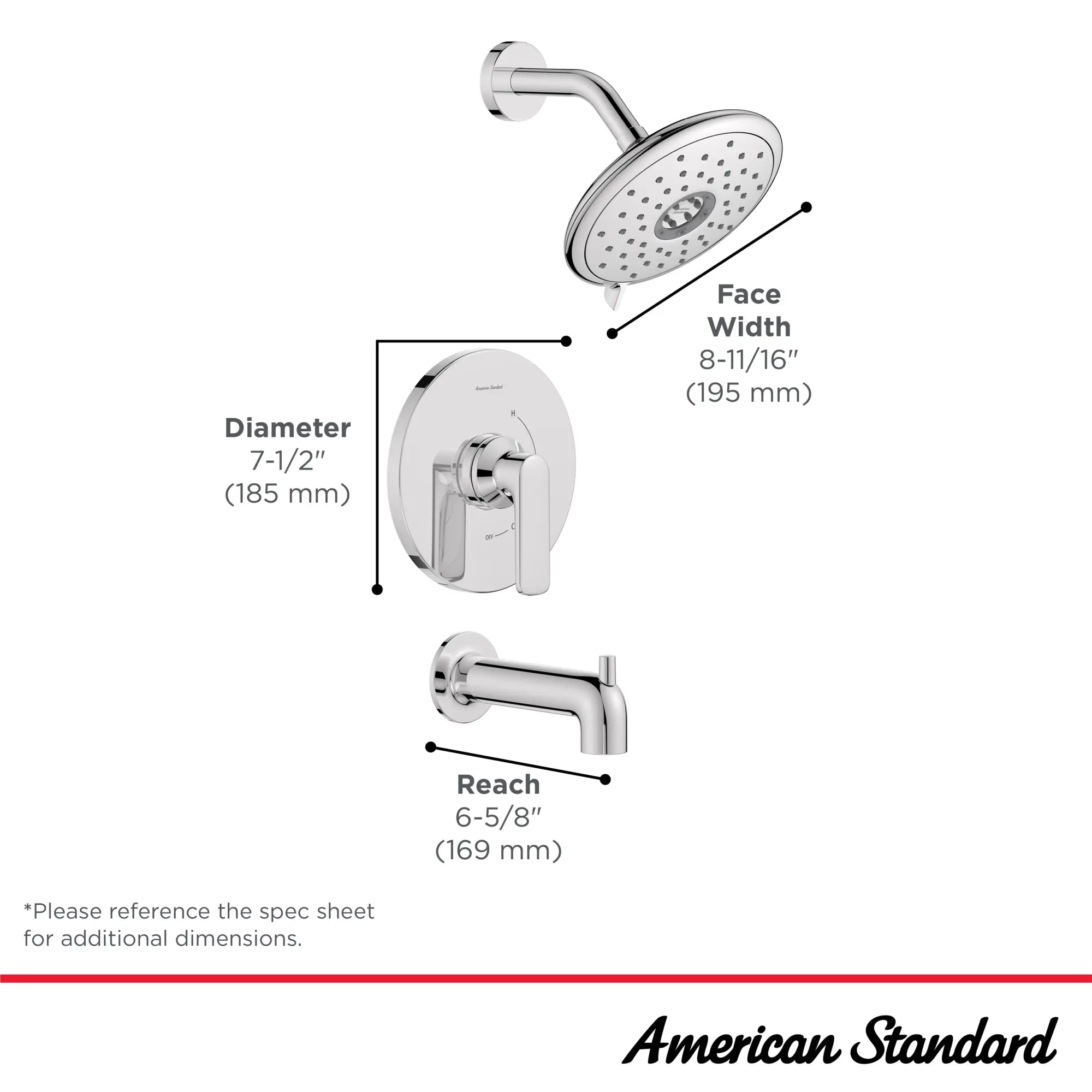 Aspirations - garniture pour bain douche, 1,8 gpm/6,8 L/min, avec pomme de douche à économie d'eau et double cartouche céramique à pression équilibrée, avec poignée à levier // TUB & SHOWER / CHROME POLI // 169513_Aspirations_Infographic_TU061508_0003_AUG2023_0_CDNwebp.webp