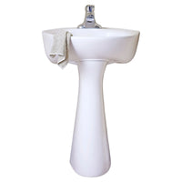 [0611100.020] Cornice Center Hole Only Pedestal Sink Top and Leg Combination - White