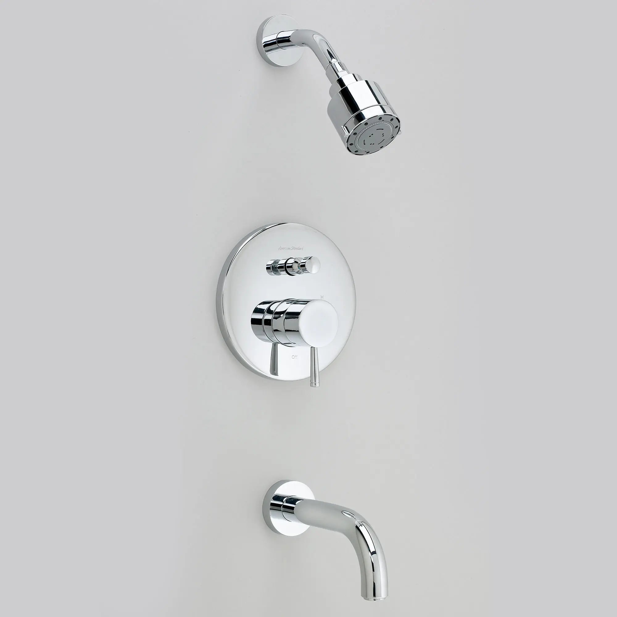 Serin® 2.5 gpm/9.5 L/min baignoire and Garniture de douche avec pomme de douche pluie, Pommeau de douche à 3 fonctions, cartouche à double équilibre de pression en céramique avec poignée à levier // CHROME POLI // 169879_P-T064602002_04_0_CDNwebp.webp