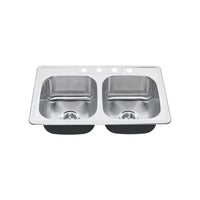 Colony® 33 x 22-Inch Stainless Steel 4-Hole Top Mount Double-Bowl ADA Kitchen Sink // STAINLESS STL // 173671_22DB6332284S075_CDNwebp.webp