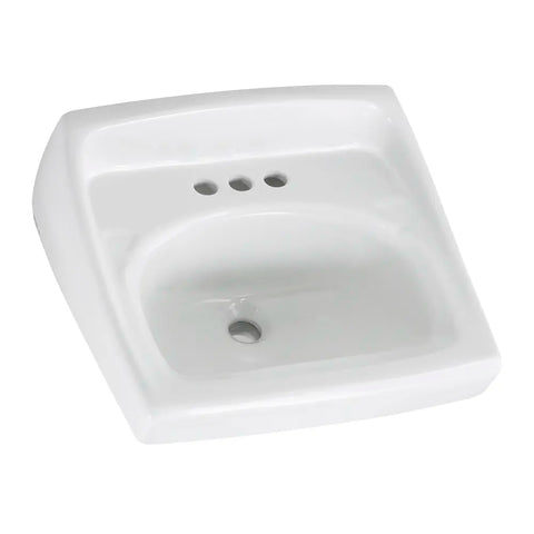 Lavabo mural Lucerne sans trop-plein - trous de robinet sur centres de 4 po