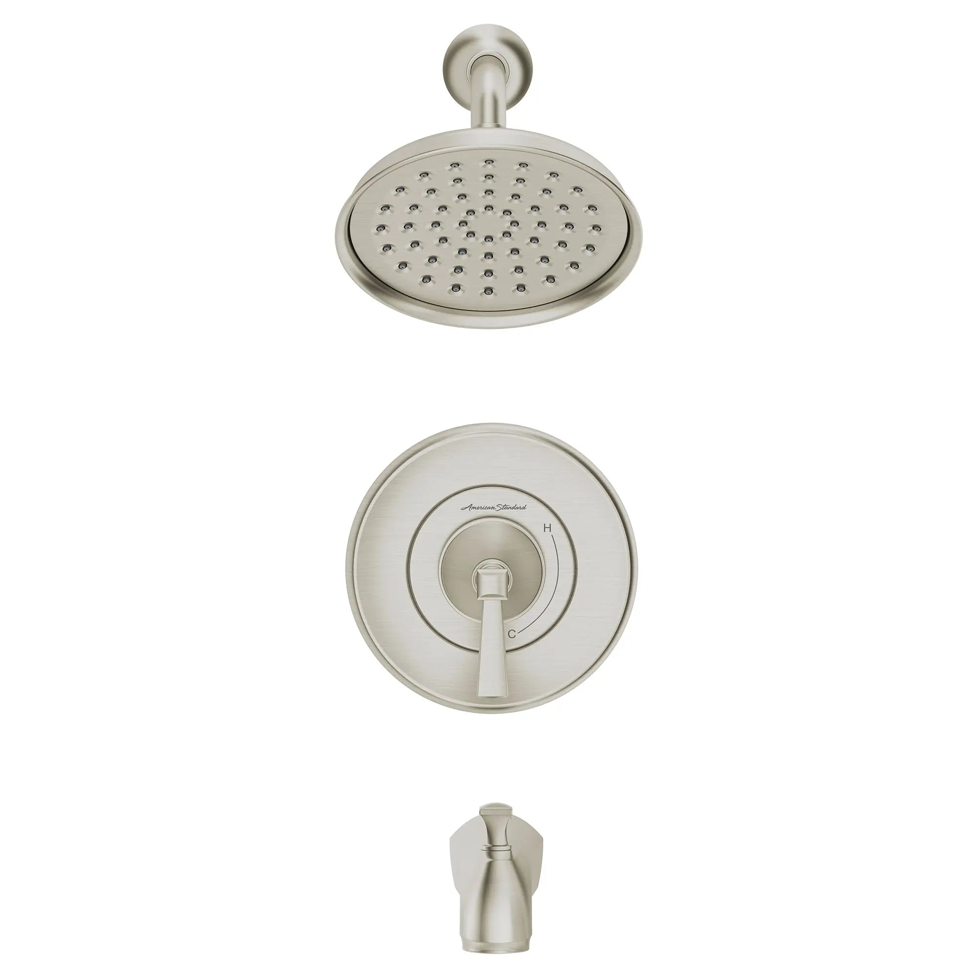 Ensemble de baignoire et garniture pour douche Glenmere 6,8 L/min/1,8 gpm avec pomme de douche économe en eau, cartouche à pression équilibrée en double céramique, et poignée à levier // TUB & SHOWER / NICKEL BROSSÉ // 174407_TU617502295_TU617508295_0_CDNwebp.webp