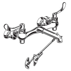 [8355110.002] Bottom Brace Wall-Mount Service Sink Faucet With 8-Inch Vacuum Breaker Spout and Offset Shanks - Polished Chrome