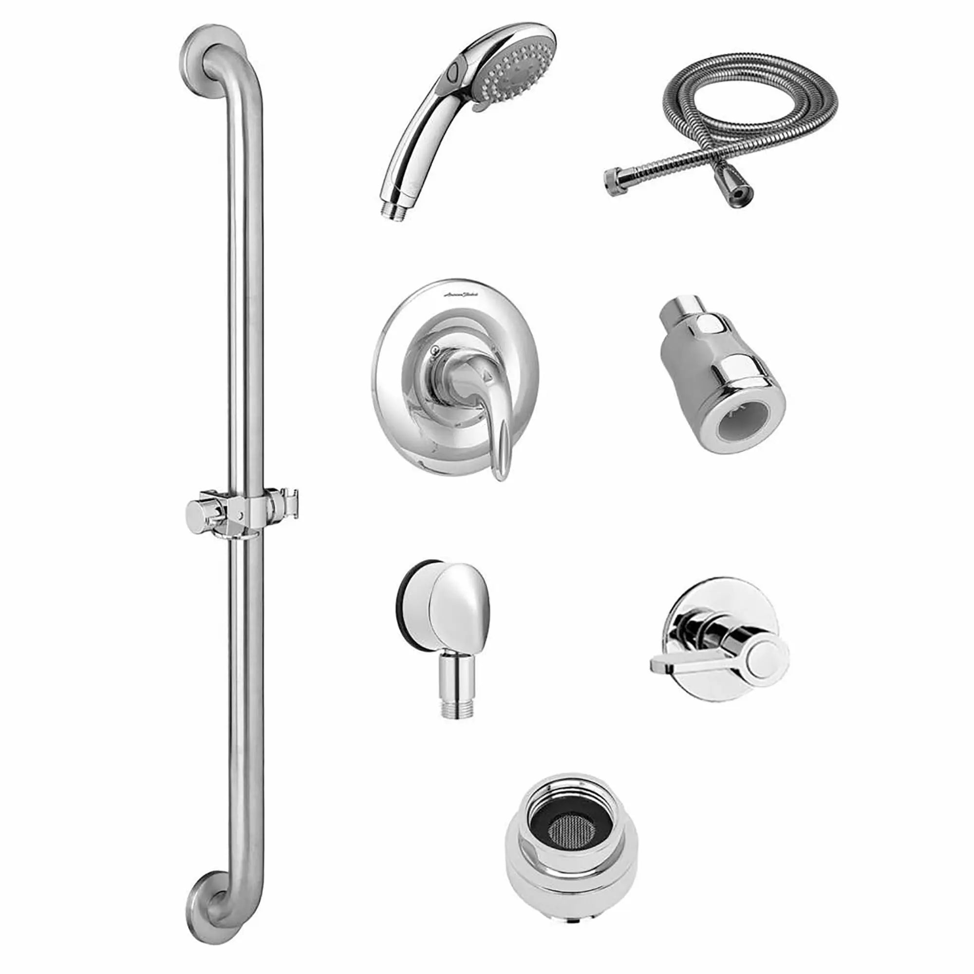 Ensemble de système de douche commercial avec glissière/barre d’appui de 36 po, douchette et pomme de douche – 5,7 L/min 1,5 gpm // CHROME POLI // 174985_TU662SG213.002_0_CDNwebp.webp