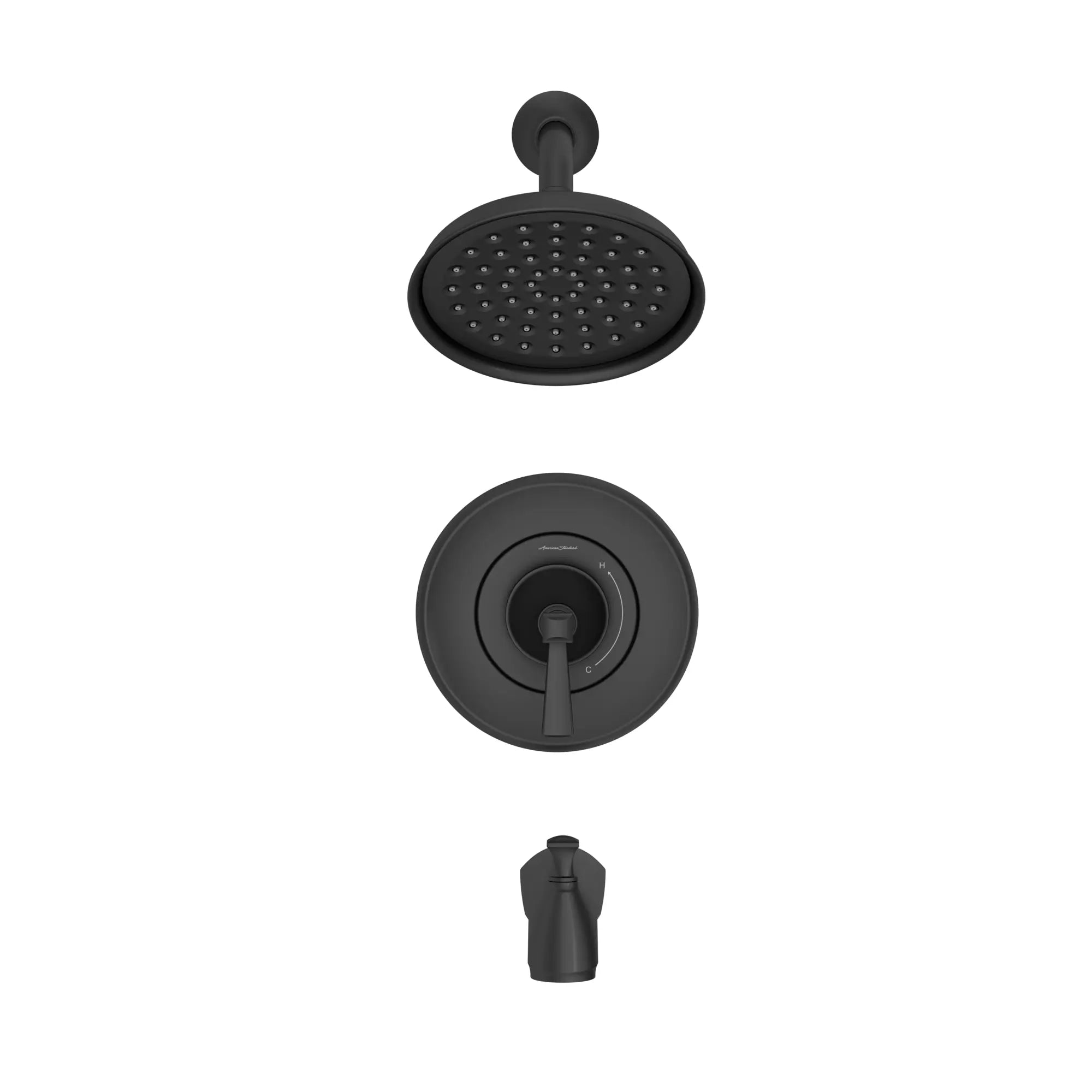 Ensemble de baignoire et garniture pour douche Glenmere 6,8 L/min/1,8 gpm avec pomme de douche économe en eau, cartouche à pression équilibrée en double céramique, et poignée à levier // TUB & SHOWER / NOIR MAT // 175045_TU617502243_TU617508243_copy_0_CDNwebp.webp
