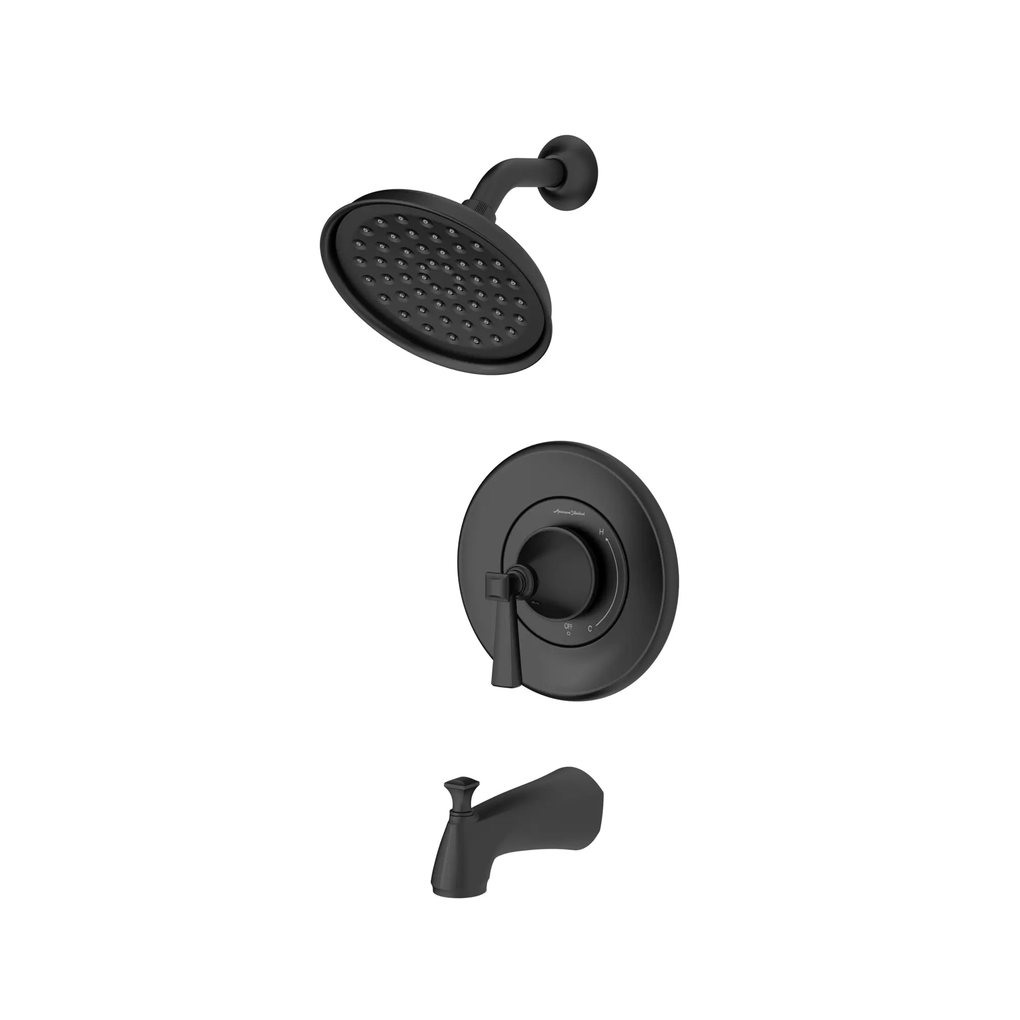 Ensemble de baignoire et garniture pour douche Glenmere 6,8 L/min/1,8 gpm avec pomme de douche économe en eau, cartouche à pression équilibrée en double céramique, et poignée à levier // TUB & SHOWER / NOIR MAT // 175046_TU617502243_TU617508243_2_copy_0_CDNwebp.webp