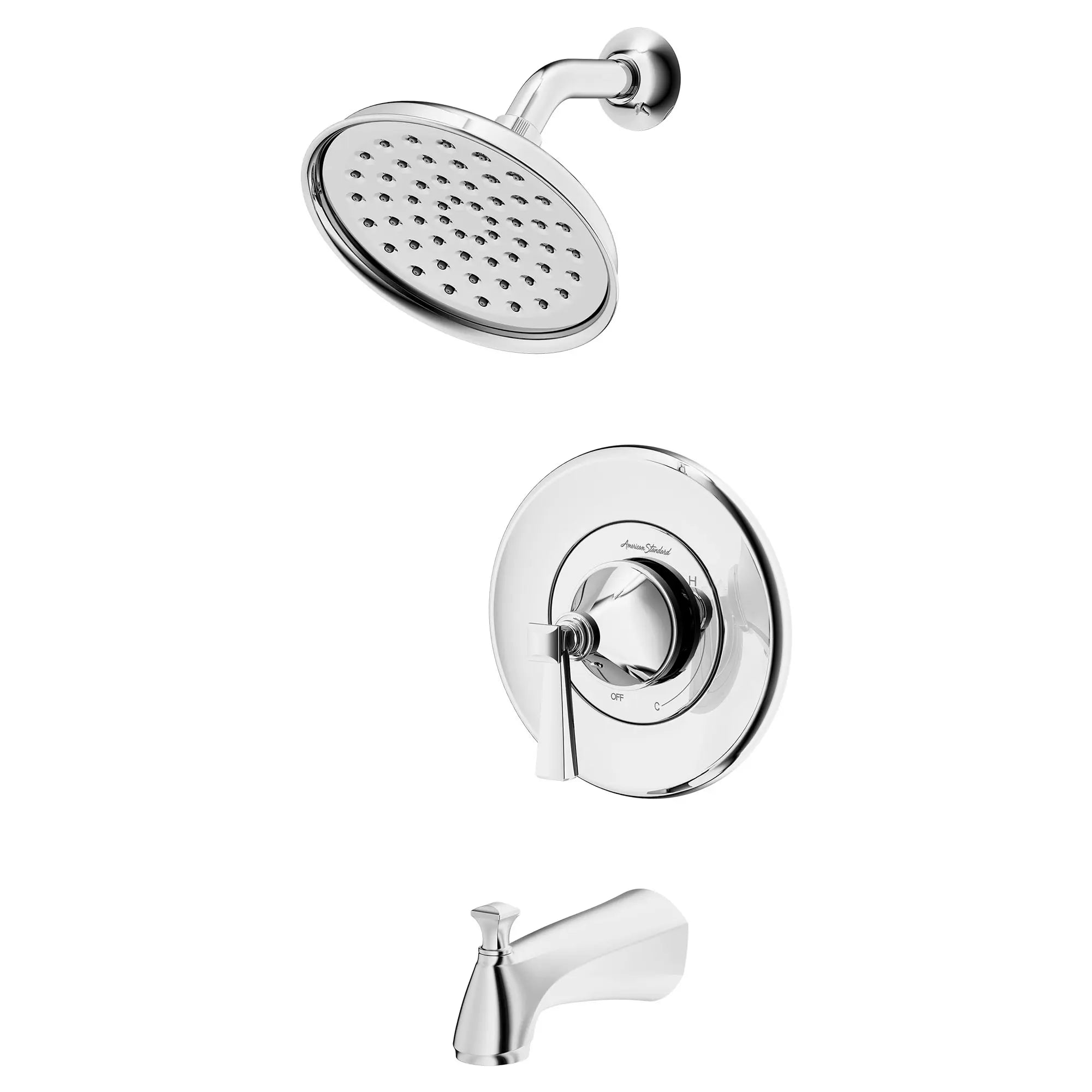Ensemble de baignoire et garniture pour douche Glenmere 6,8 L/min/1,8 gpm avec pomme de douche économe en eau, cartouche à pression équilibrée en double céramique, et poignée à levier // TUB & SHOWER / CHROME POLI // 175067_TU617502002_TU617508002_2_0_CDNwebp_6855901c-3416-4403-9dee-f72ba90aaf89.webp