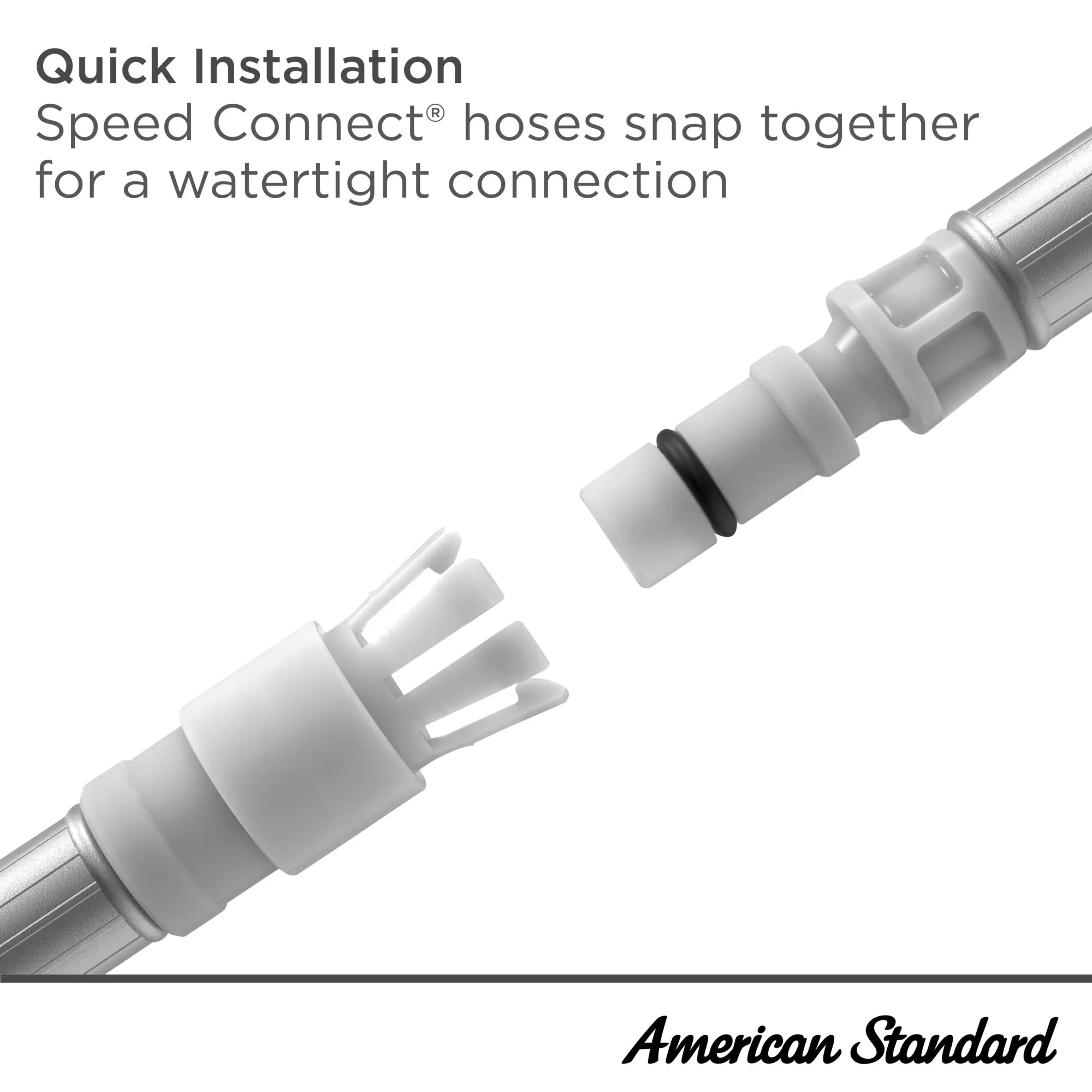Robinet de salle de bain Westerly à grand écartement de 8 po, 1,2 gpm/4,5 L/min avec 2 poignées à levier // CHROME POLI // 177142_SpeedConnectHose_Infographic_Generic_0001_SEP2023_CDNwebp.webp