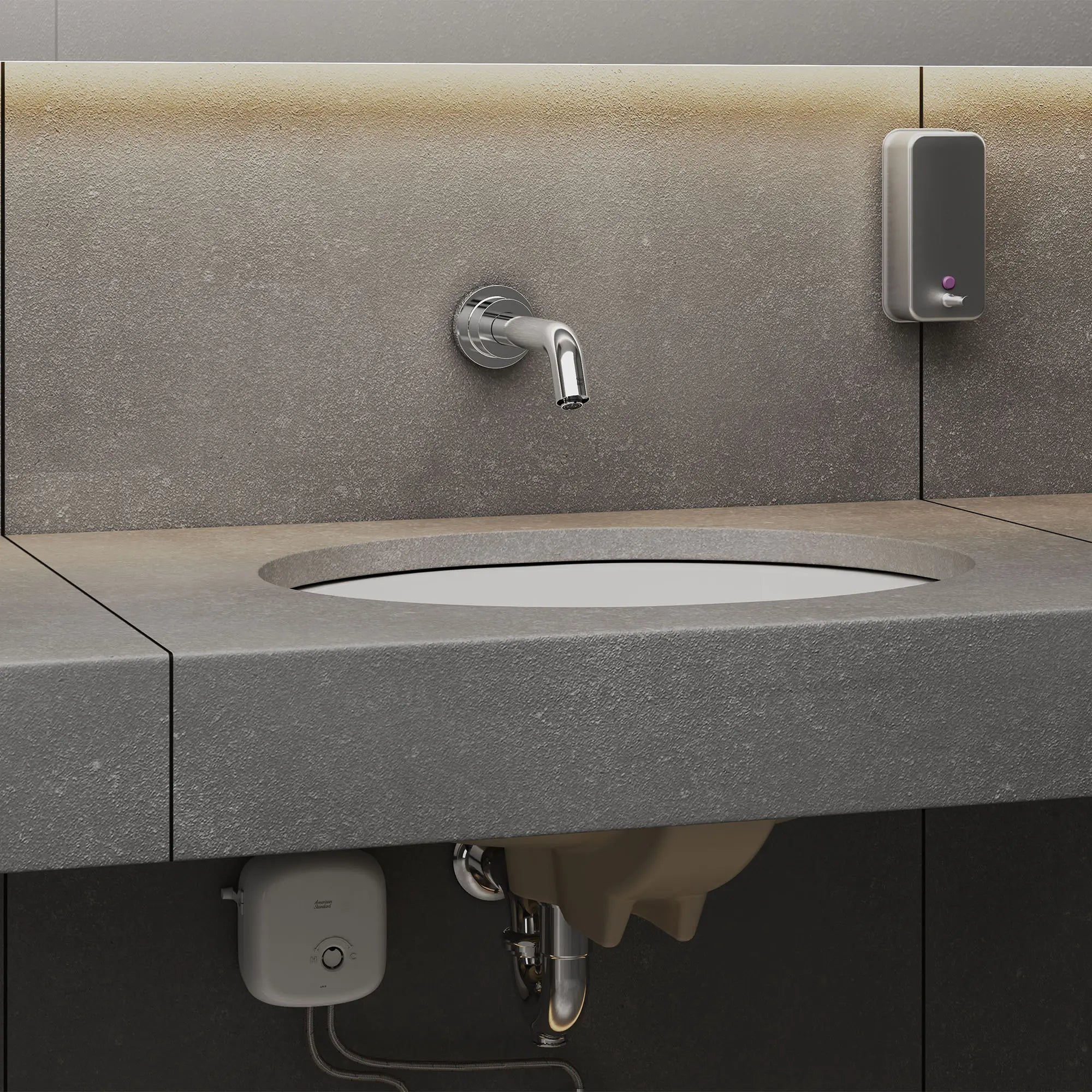 Serin® - à garniture murale sans contact, modèle de base, 0,35 gpm/1,3 l/min // CHROME POLI // 185822_Commercial_EnvironmentCloseUp_M954350_T06B316.002_496221.002_0002_Sept2023_0_CDNwebp.webp