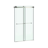 Aspirations 48 x 72-Inch Frameless Sliding Shower Door //   BRUSHED NICKEL // 188269_Aspirations_SiloRight_AM00855400.295_0001_May2023_CDNwebp.webp