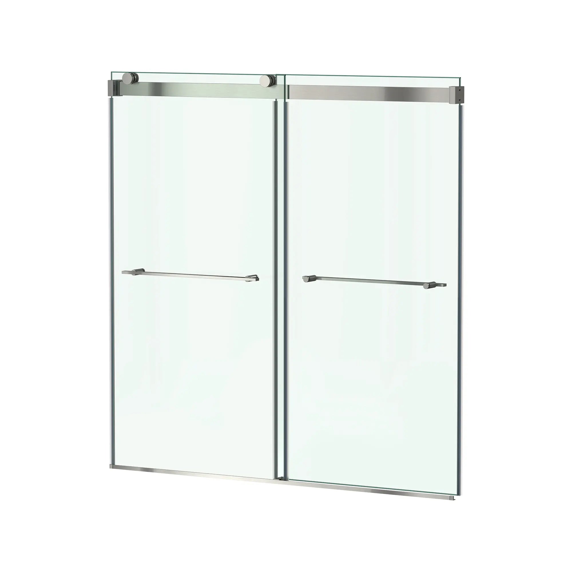 Aspirations - portes coulissantes sans cadre de 60 x 60 pouces pour baignoire // 60 X 60 IN / NICKEL BROSSÉ // 188291_Aspirations_SiloLeft_AM00853400.295_0001_May2023_0_CDNwebp_dbf37071-e744-4a4d-afd7-d5fc3661c4b9.webp
