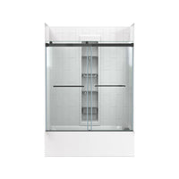 [AM00853400.243] Aspirations 60 x 60-Inch Frameless Sliding Bathtub Door - Silver Shine