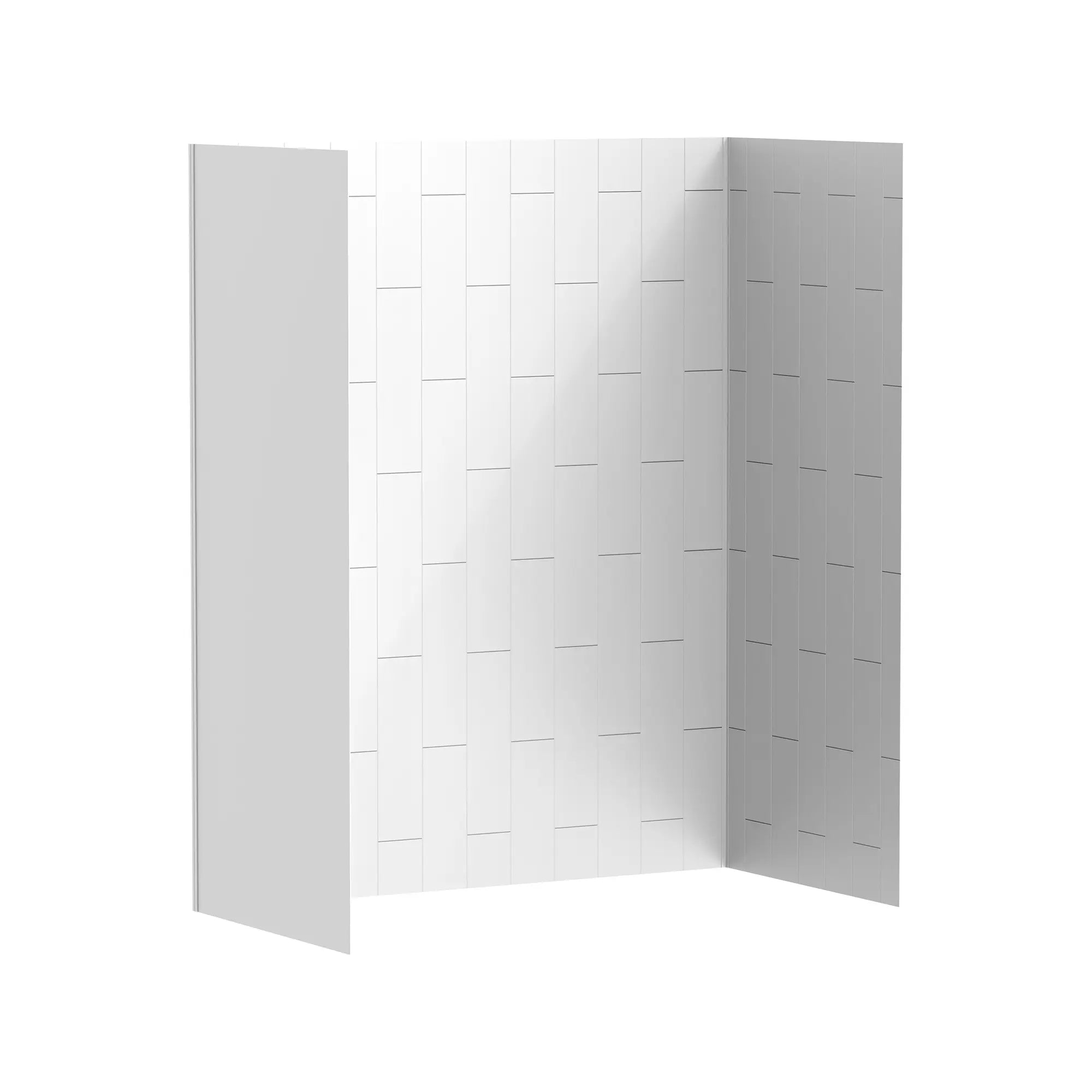 Aspirations - ensemble de parois de baignoire en carreaux verticaux 60 x 32 x 72 pouces // BLANC // 188350_Aspirations_SiloRight_2952BWT32_0001_APRIL2023_0_CDNwebp.webp