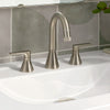 Aspirations 8-Inch Widespread 2-Handle Pull-Down Bathroom Faucet 1.2 gpm/4.5 L/min With Lever Handles // BRUSHED NICKEL // 231989_Aspirations_EnvironmentCloseUp_7061821.295_0001_Nov2023_CDNwebp.webp