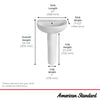 [0467004.020] 22-Inch Evolution 4-Inch Centerset Pedestal Sink Top - White