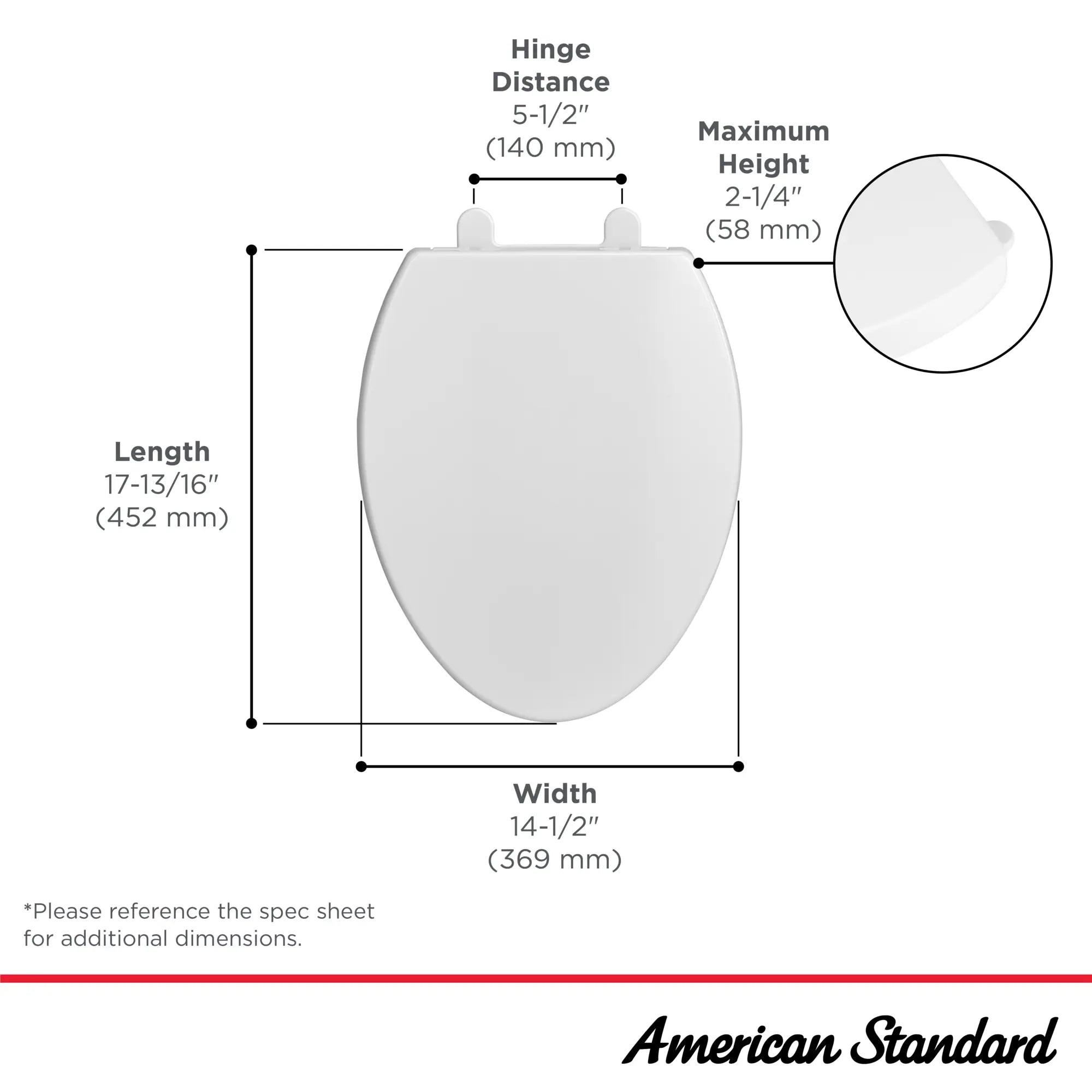 Siège télescopique à fermeture lente pour toilette allongée Champion® // BLANC // 237812_Champion_Infographic_5359C051H_0002_JAN2024_CDNwebp.webp