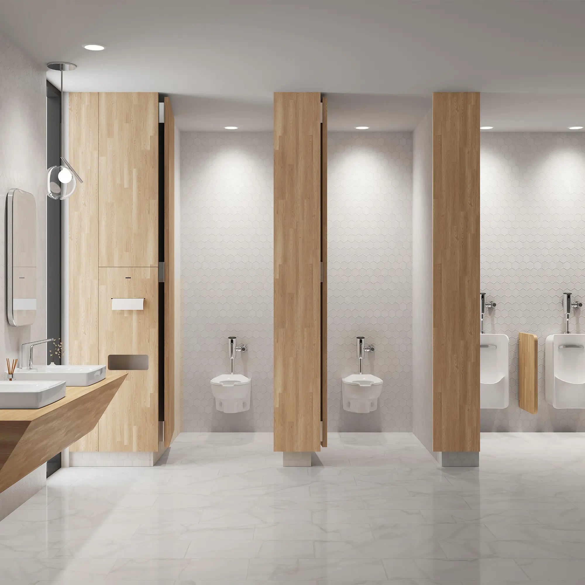 Afwall® Millennium® - toilette murale avec surface EverClean®, 3,8 à 6,0 Lpc (1,0 à 1,6 gpc), sans siège // BLANC // 238895_DetectLnkIot_EnvironmentFull_702B505.002_607B051.002_6072121.002_3351101.020_6517001EC.020_0001_MARCH2024_CDNwebp.webp