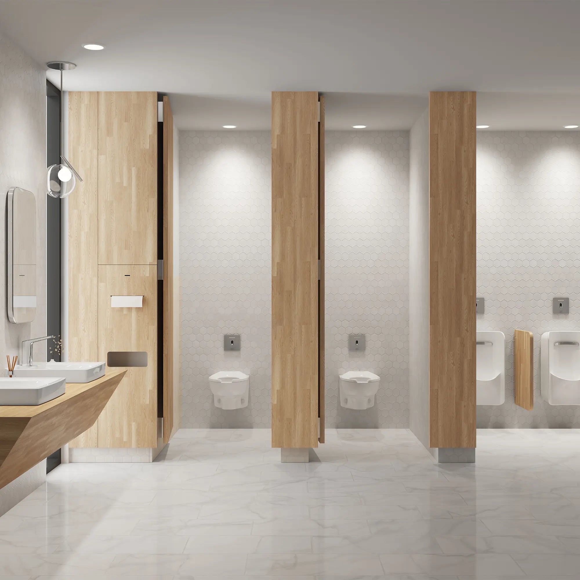 Afwall® Millennium® - toilette murale avec surface EverClean®, 3,8 à 6,0 Lpc (1,0 à 1,6 gpc), sans siège // BLANC // 238898_DetectLnkIot_EnvironmentFull_702B505.002_607B222.002_607B301.002_3351101.020_6517001EC.020_0001_MARCH024_CDNwebp.webp