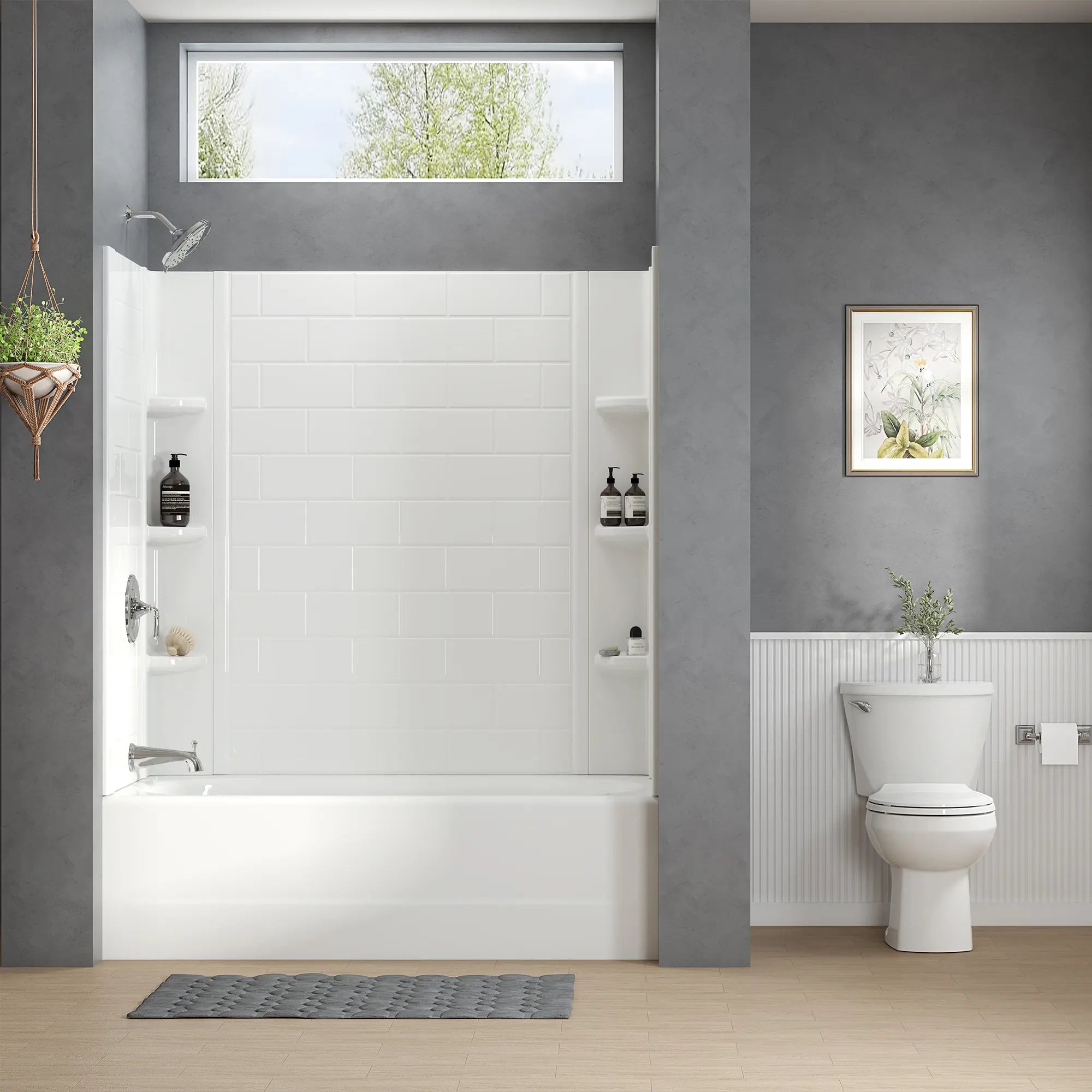 Baignoire Princeton® PRO en acier, tablier intégré, 1 524 x 762 mm (60 x 30 po), plomberie brute au-dessus du sol, orifice d’évacuation à gauche // LEFT / BLANC // 245260_SteelTub_EnvironmentFull_736DA001.020_3961BWT60.020_1392202.020_7455210.002_7455230.002_TU052508.002_0001_MAY2024_CDNwebp.webp