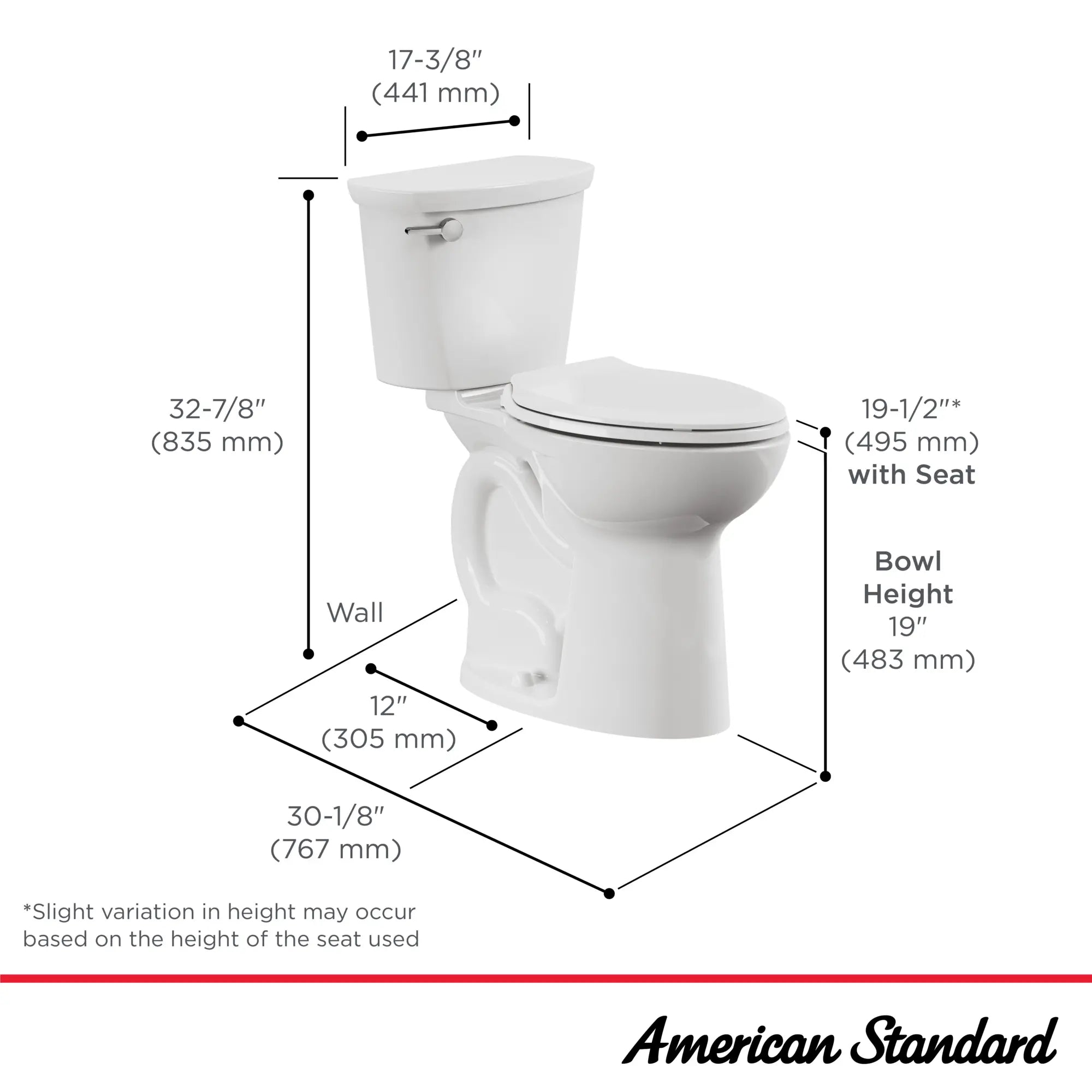 Toilette Cadet® PRO deux pièces, devant allongé, extra-haute, 4,8 l/chasse (1,28 gal/chasse), sans siège // BLANC // 247824_Cadet_Infographic_215TA104_0001_AUG2024_CDNwebp.webp