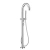 [T064951.002] Contemporary Round Freestanding Bathtub Filler With Lever Handle Faucet for Flash® Rough-In Valve - Polished Chrome