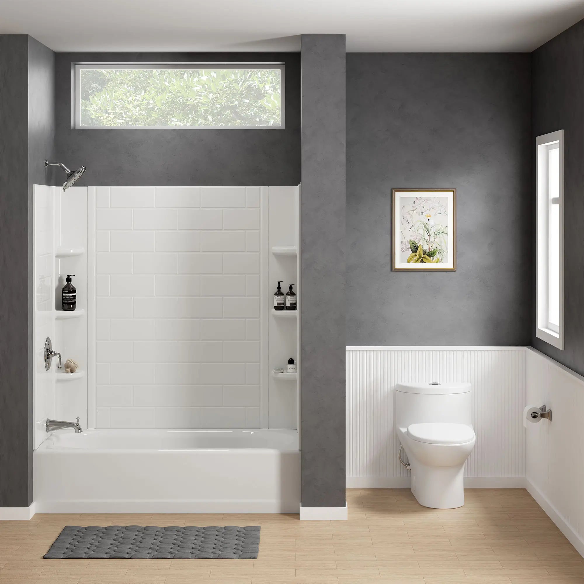 Toilette Tofino complète allongée à hauteur régulière avec siège, monopièce, à double chasse, 1,6 gpc/6,0 Lpc et 1,1 gpc/4,1 Lpc // BLANC // 262683_Tofino_EnvironmentFull_2996C203.020_0001_April2025_0_CDNwebp.webp