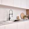 [1048824230] Aspirations Semi-Pro Kitchen Faucet  - Matte Black/Stainless Steel
