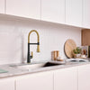 [1048824240] Aspirations Semi-Pro Kitchen Faucet  - Matte Black/Brush Cool Sunrise