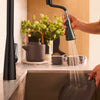 [1048804230] Aspirations Touchless Pull-Down Kitchen Faucet  - Matte Black/Stainless Steel