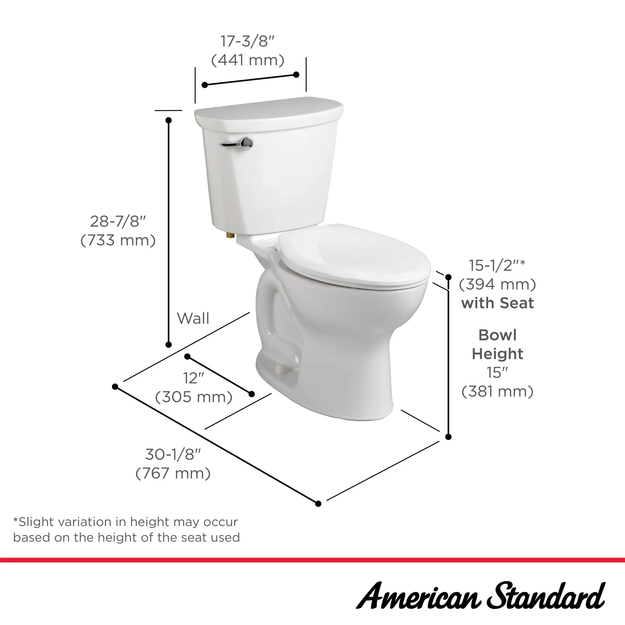 Toilette Cadet® PRO, 2 pièces, 1,28 gpc/4,8 lpc, à cuvette allongée à hauteur régulière, sans siège // BLANC // 264986_Cadet_Infographic_215CA004_0001_May2025_1_CDNwebp.webp
