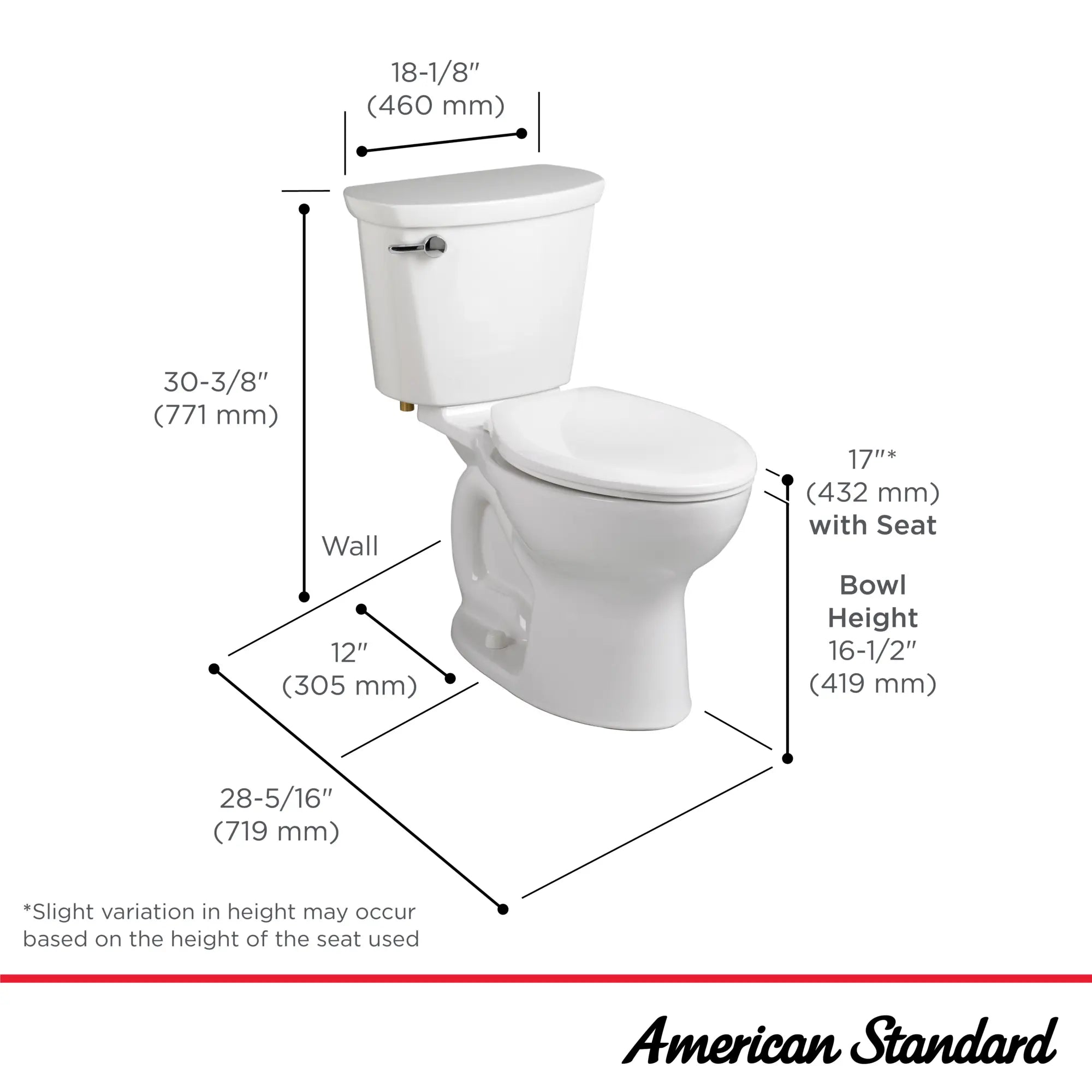 Toilette Cadet® PRO, 2 pièces, 1,6 gpc/6,0 lpc, compacte, à cuvette allongée à hauteur de chaise, sans siège // BLANC // 264988_Cadet_Infographic_215FA004_0001_May2025_1_CDNwebp.webp