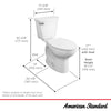 [215FC004.020] Cadet® PRO Two-Piece 1.6 gpf/6.0 Lpf Compact Chair Height Elongated 14-Inch Rough Toilet Less Seat - White