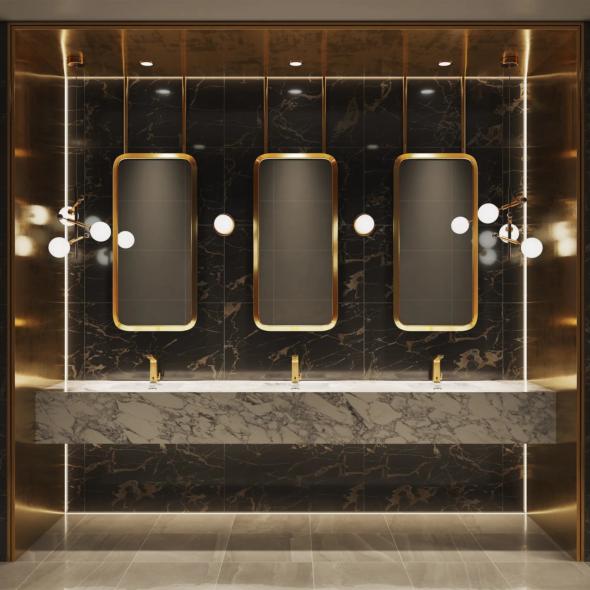 Paradigm® Selectronic® - robinet sans contact, modèle de base et mitigeur sur plan, 0,5 gpm/1,9 L/min // AUBE FRAÎCHE BROSSÉ // 269886_Paradigm_EnvironmentFull_703B205.GN0_0001_AUGUST2025_0_CDNwebp.webp