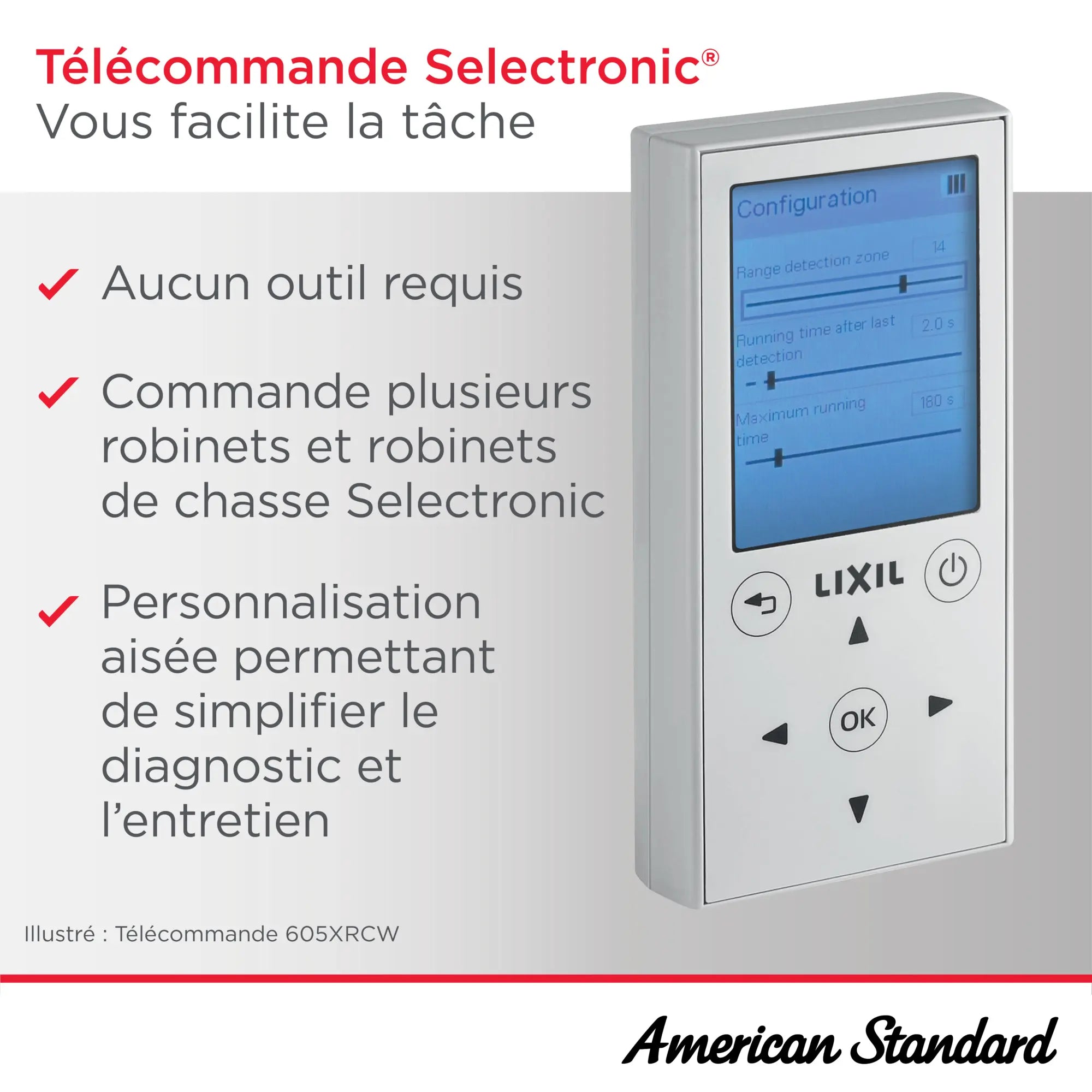 NextGen Selectronic® -  robinet sans contact, alimentation à pile avec butée de sécurité SmarTherm + ADM, 1,5 gpm/5,7 L/min // CHROME POLI // 276734_Selectronic_Remote_Infographic_Generic_0001_Sept2025_FR_0_CDNwebp_2c82ccb2-0f2d-4d79-94a6-4dc83c5cd512.webp