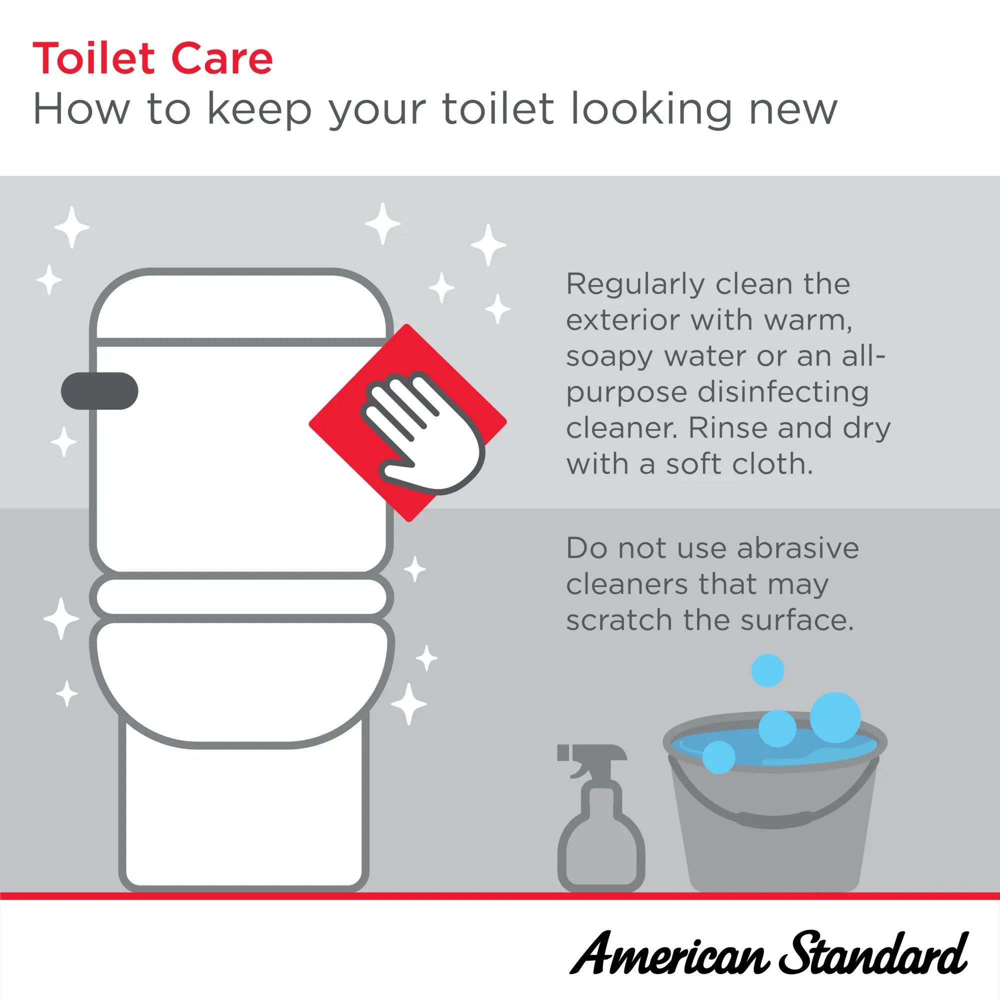 Toilette Cadet® PRO, 2 pièces, 1,28 gpc/4,8 lpc, compacte, à cuvette allongée à hauteur de chaise, à encastrer 14 po, sans siège // BLANC // 281893_UseCare_Infographic_Toilets_0001_FEB2026_0_CDNwebp.webp