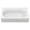 [2396202ICH.020] Princeton® Americast® 60 x 34-Inch Integral Apron Bathtub Above Floor Rough Left-Hand Outlet Luxury Ledge with Integral Drain - Arctic
