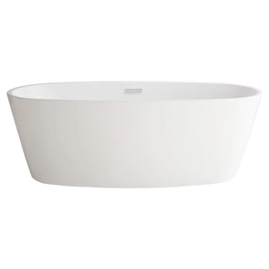 [2765034.020] Coastal Serin 68 x 31-Inch Freestanding Bathtub Center Drain With Integrated Overflow - White